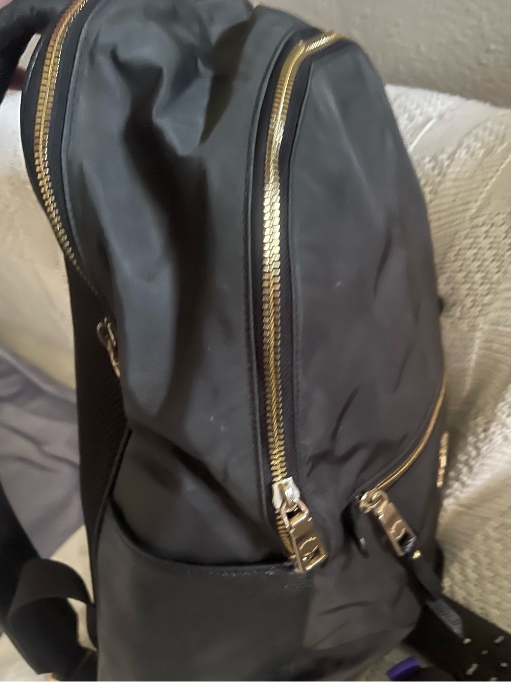 Coach Black Nylon Backpack with Gold Hardware - Picture 2 of 2